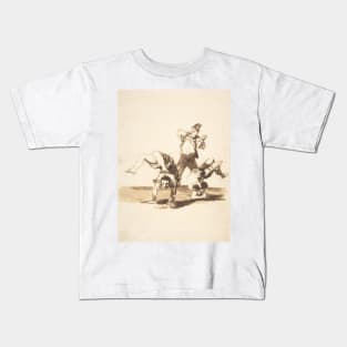 Three acrobats by Francisco Goya Kids T-Shirt